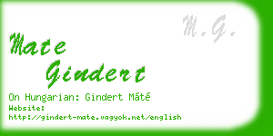 mate gindert business card